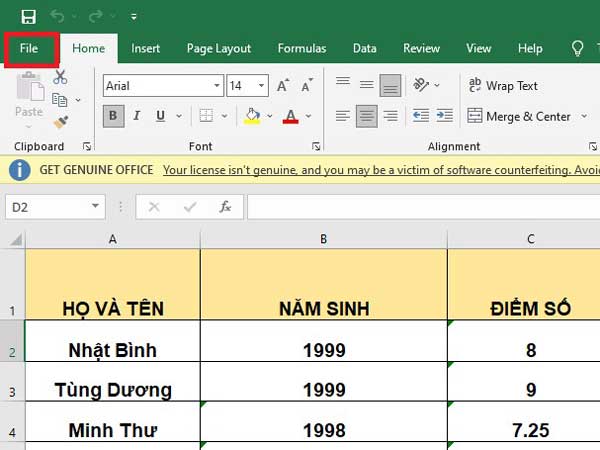 hãy thay đổi đơn vị đo mặc định của Excel sang Centimeters để có lề chuẩn
