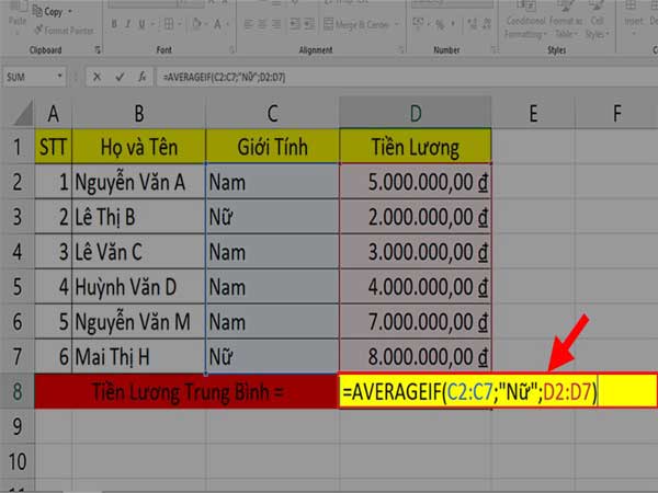 Hướng dẫn cách sử dụng hàm Averageif trong Excel chuẩn nhất