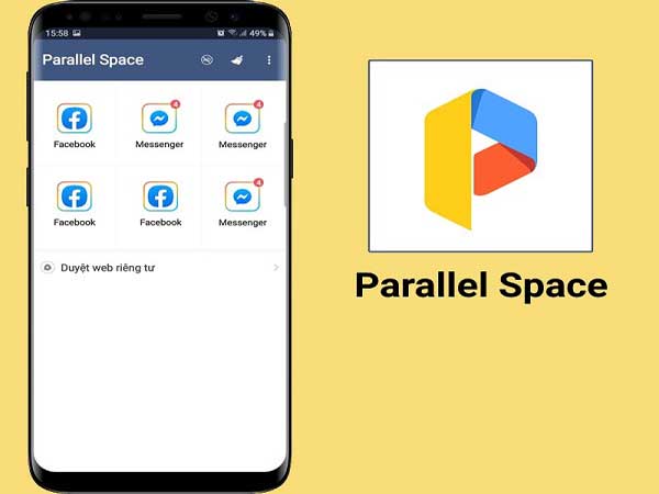 bạn cần truy cập CH Play và tìm kiếm ứng dụng Parallel Space